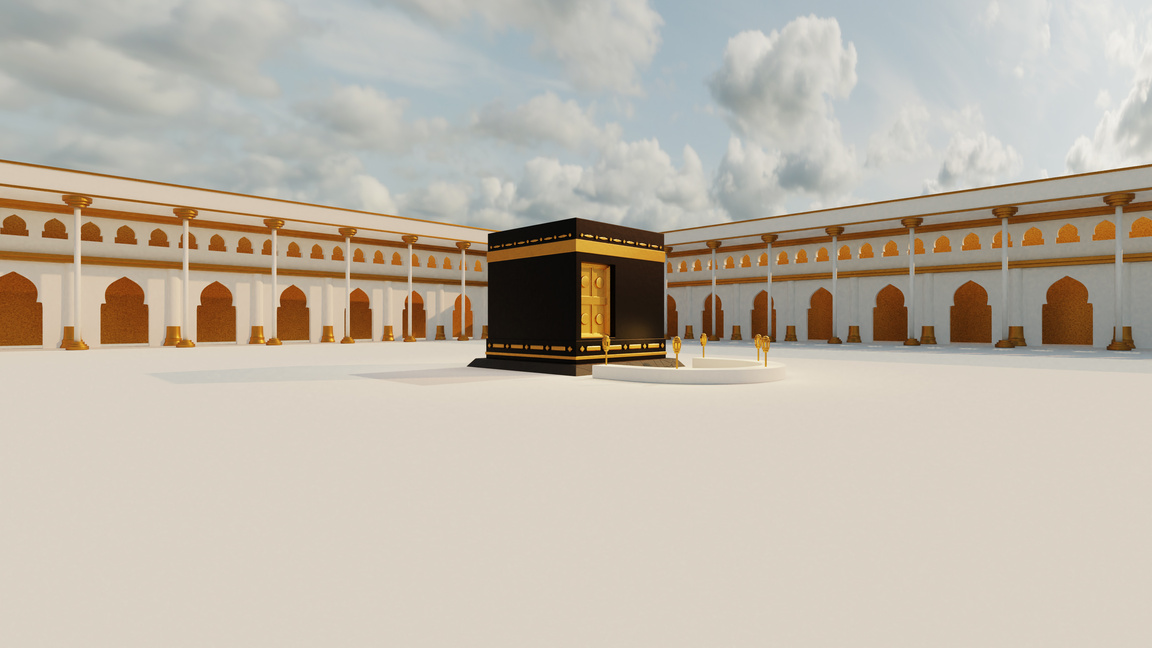 3d Render Kaabah in Mecca City